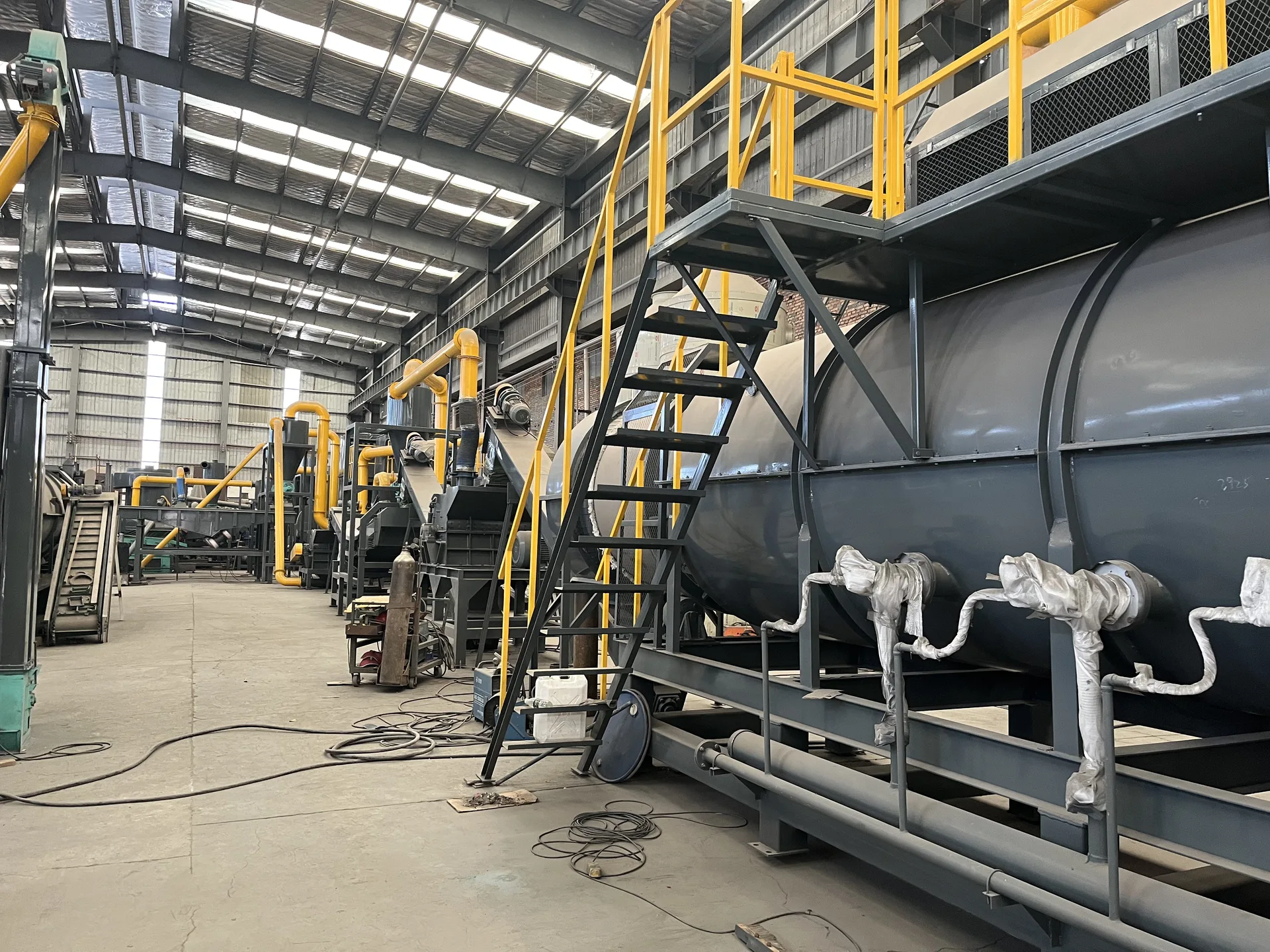 BREM lithium battery recycling production line during factory testing