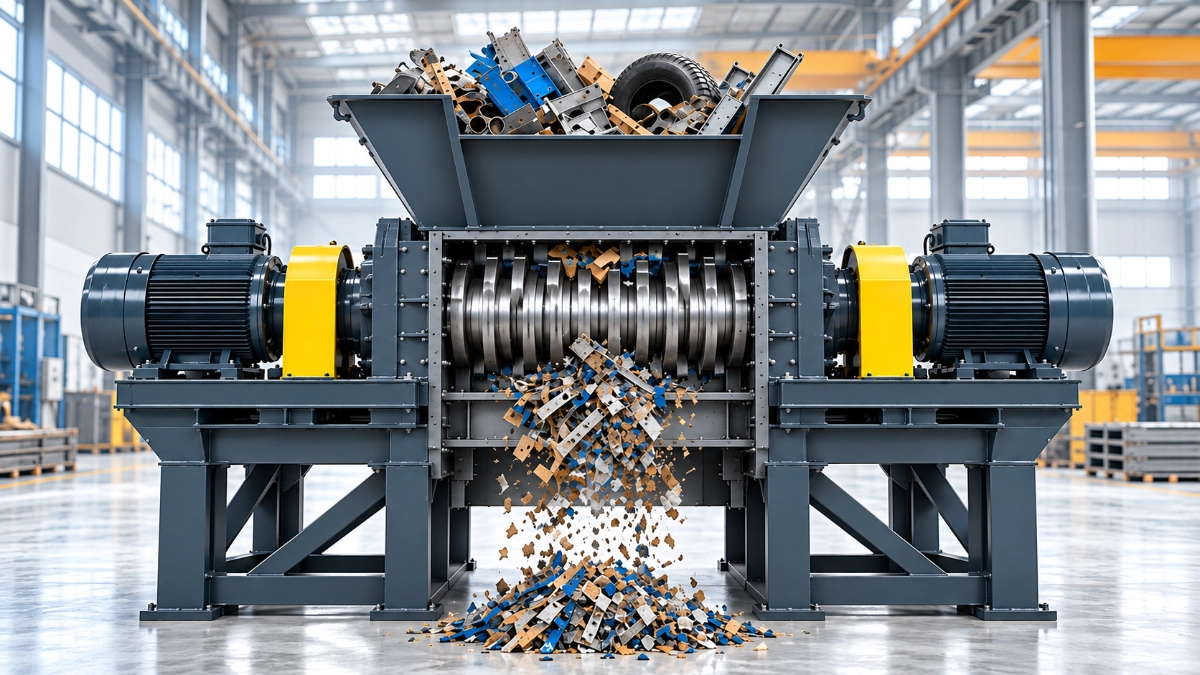 How the Double-Shaft Shredder Works