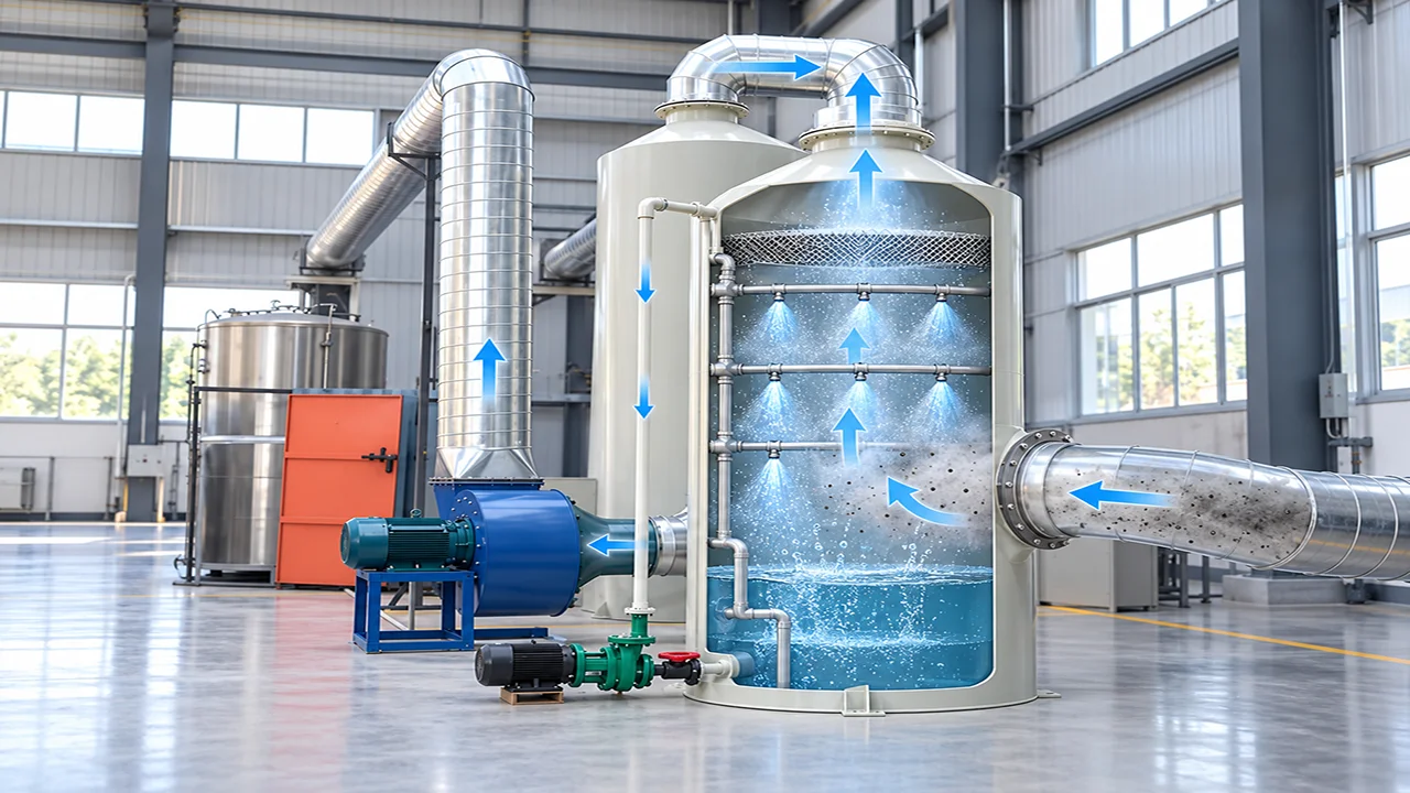 How the Water Spray Scrubber Works